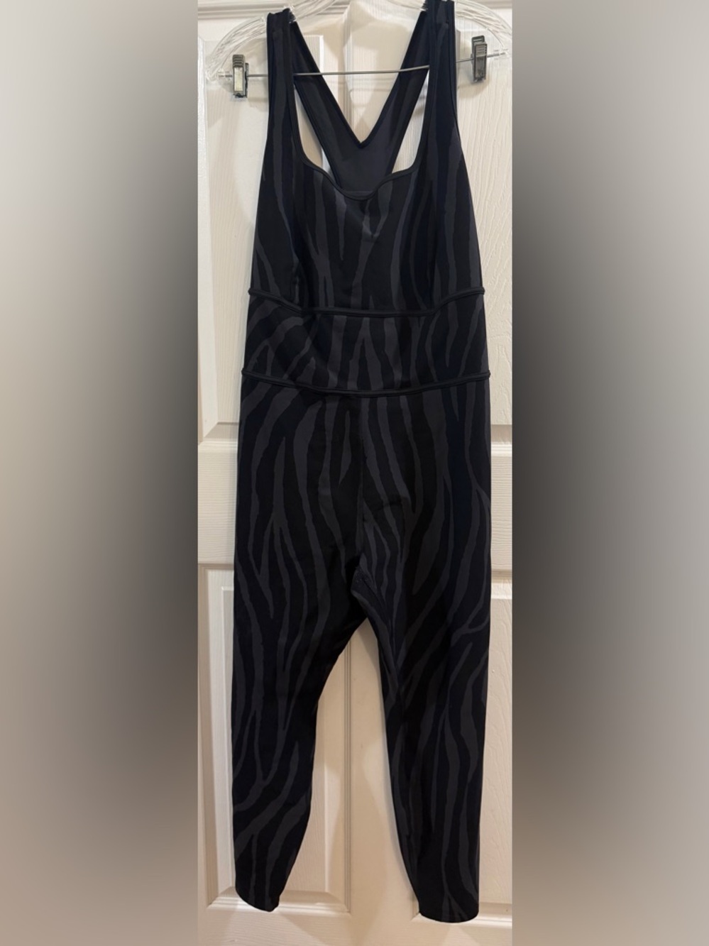 Diane Von Furstenberg Black Zebra-Print Jumpsuit